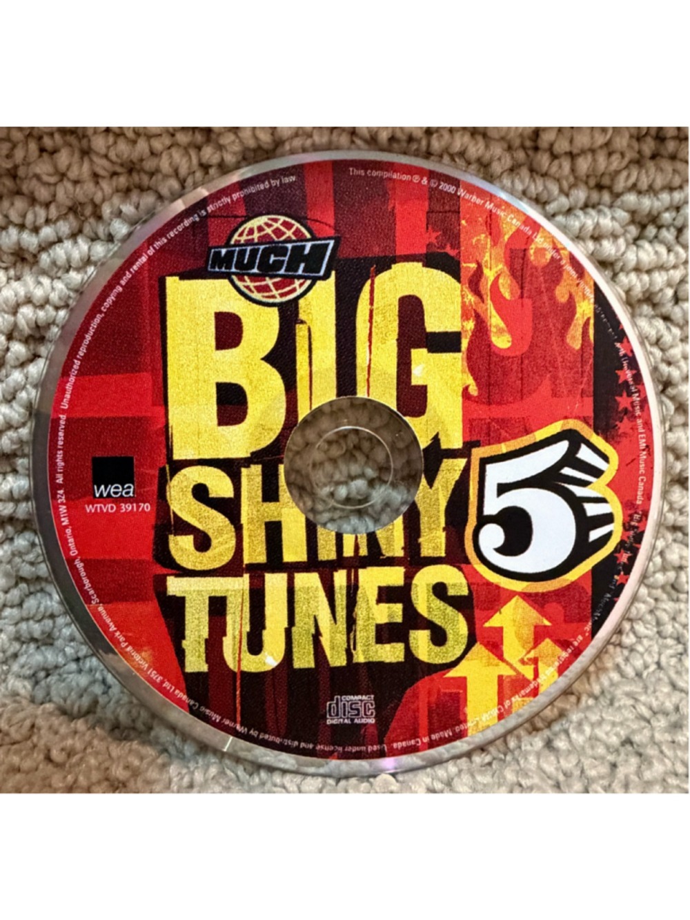 Much Music Big Shiny Tunes 5 CD Compilation Red and Yellow One Size